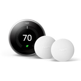 Nest Smart  BH1252 Learning Wi-Fi Programmable Thermostat, 3rd Gen, Stainless Steel w/ Temperature Sensor
