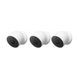 Google Nest Camera GA02077-US Indoor And Outdoor Battery 1080p Resolution at 30 fps, Wi-Fi Enabled IP54 Waterproof, 3 Pack - White