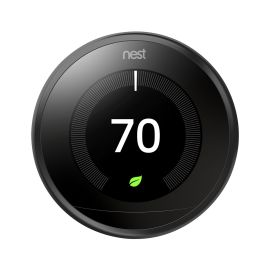 Google Nest T3016US Learning Thermostat 3rd Gen For Tablet, Notebook, Room, Heater, Humidifier, Dehumidifier, Fan, Home, Heat Pump, Smartphone, Cooling System - Google Assistant Stainless Carbon Black