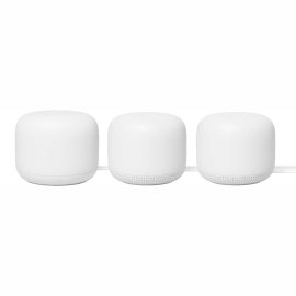 Google Nest Wi-Fi AC2200 Mesh System Router and 2 Add-On Points (3-Pack) GA00823-US - Snow