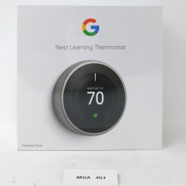 Google Nest 3rd Generation T3007ES learning programmable Thermostat - Stainless Steel