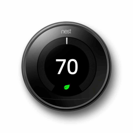 Nest T3018US Smart Learning Wi-Fi Programmable Thermostat, 3rd Gen, - Mirror Black