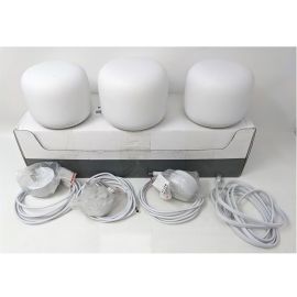 Grade A Google Nest WiFi Router 3 Pack (2nd Generation) GA00823-US - Snow - Generic Box
