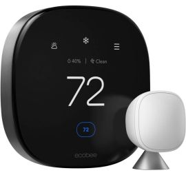 Ecobee - Premium Smart Programmable Touch-Screen Thermostat with Siri, Alexa, Apple HomeKit and Google Assistant - Black