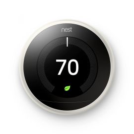 Nest T3017US Learning Thermostat, Easy Temperature Control for Every Room in Your House, White (Third Generation), Works with Alexa Small - White